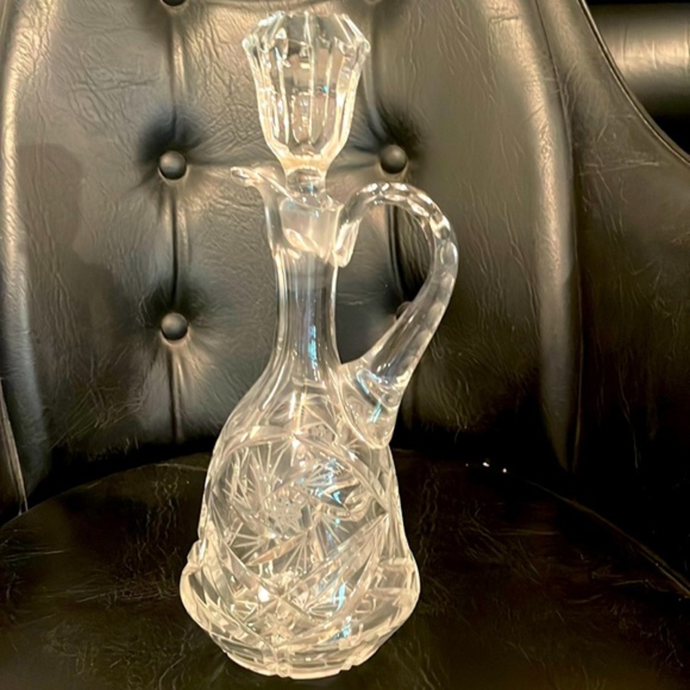 Polish Starburst Cut Crystal Decanter